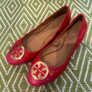 Tory Burch Red Ballet Cap Toe (pink) Shoes